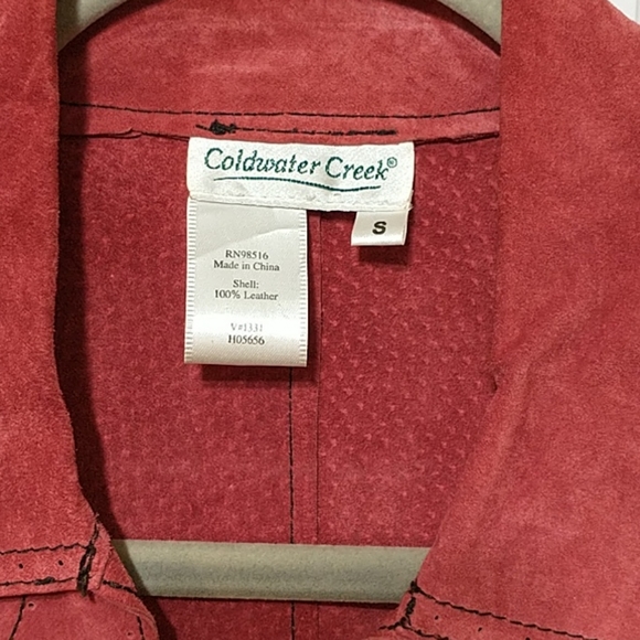 Coldwater Creek Suede Leather Vest Rust Womens Autumn Genuine Soft 100% Small - Picture 13 of 15